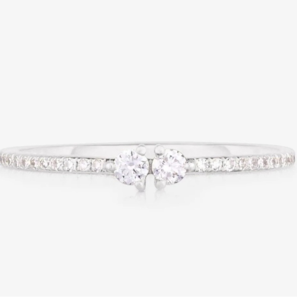 Ring Concierge Twin Diamond Ring - 14K white gold size 8.5